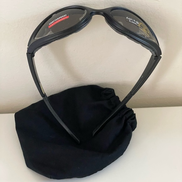 Black Sports Shatter Proof Polycarbonate Foam Lined Anti-Fog Len UV400 Glasses - Picture 9 of 12